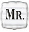Striped Black Letters Mr 45.7cm (18”) Foil Balloon